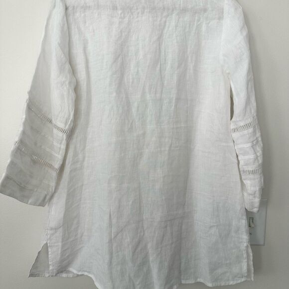 Soft Surroundings Linen Tunic Blouse M - Picture 8 of 9